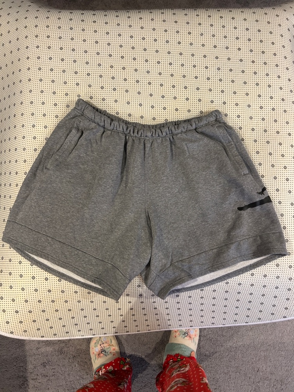 Jordan Gray Athletic Shorts with Black Logo